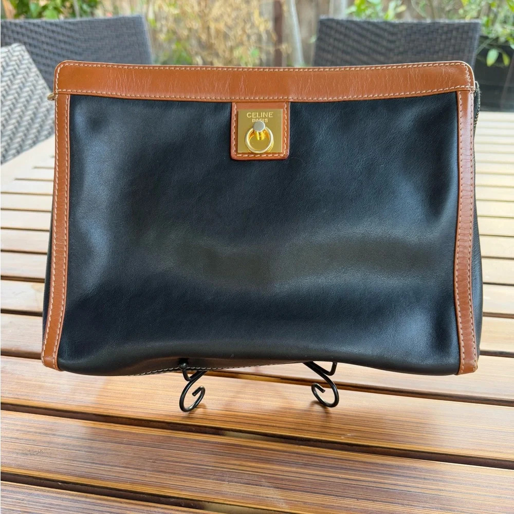 Celine Black and Brown Clutch
